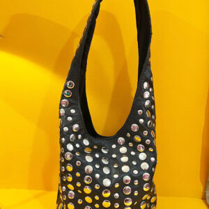 Sac clouté en cuir - Noire