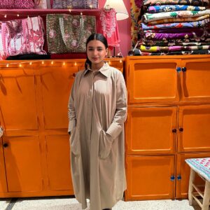 robe over size chocolat au lait